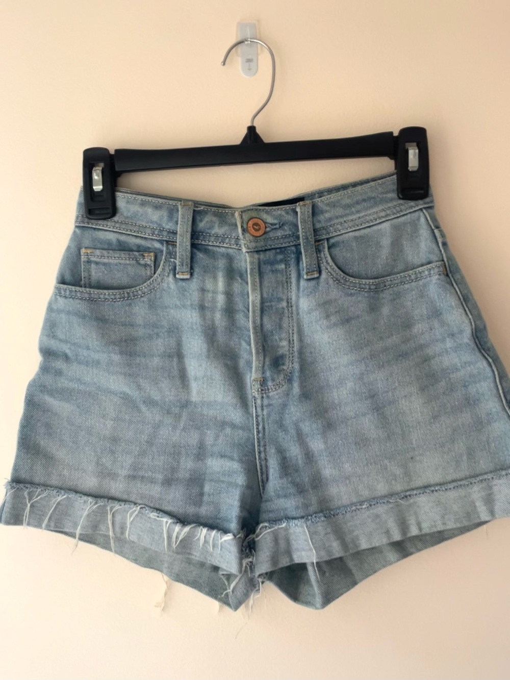 Hollister Light Blue High-Rise Denim Shorts